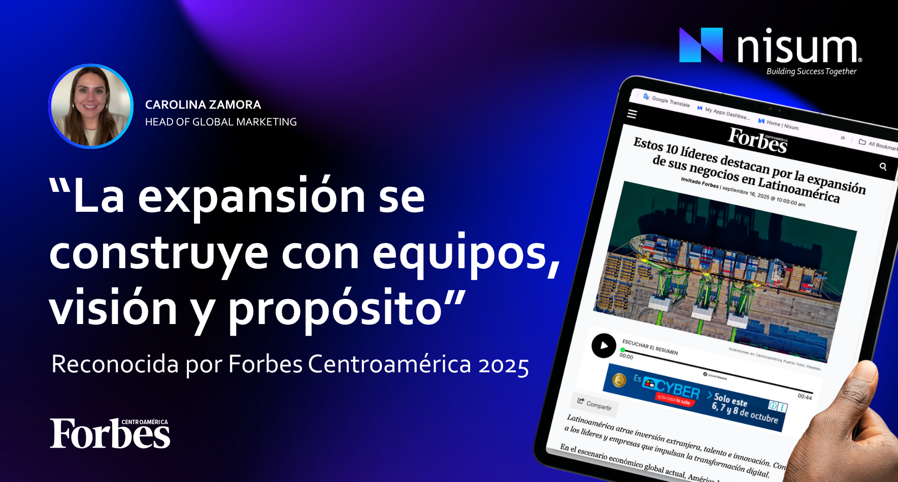 Caro featured in Forbes blog banner