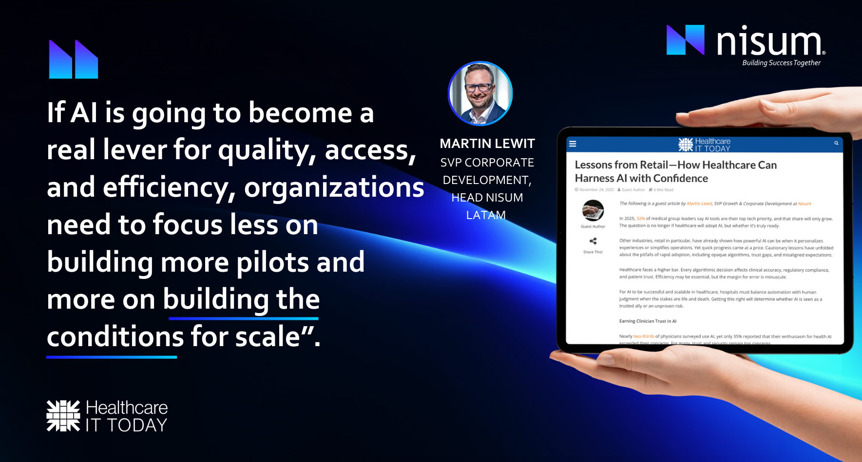 Martín featured in Healthcare IT Today blog banner (1)