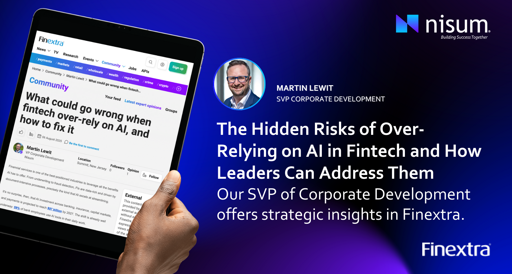 Martin featured in FINEXTRA blog banner