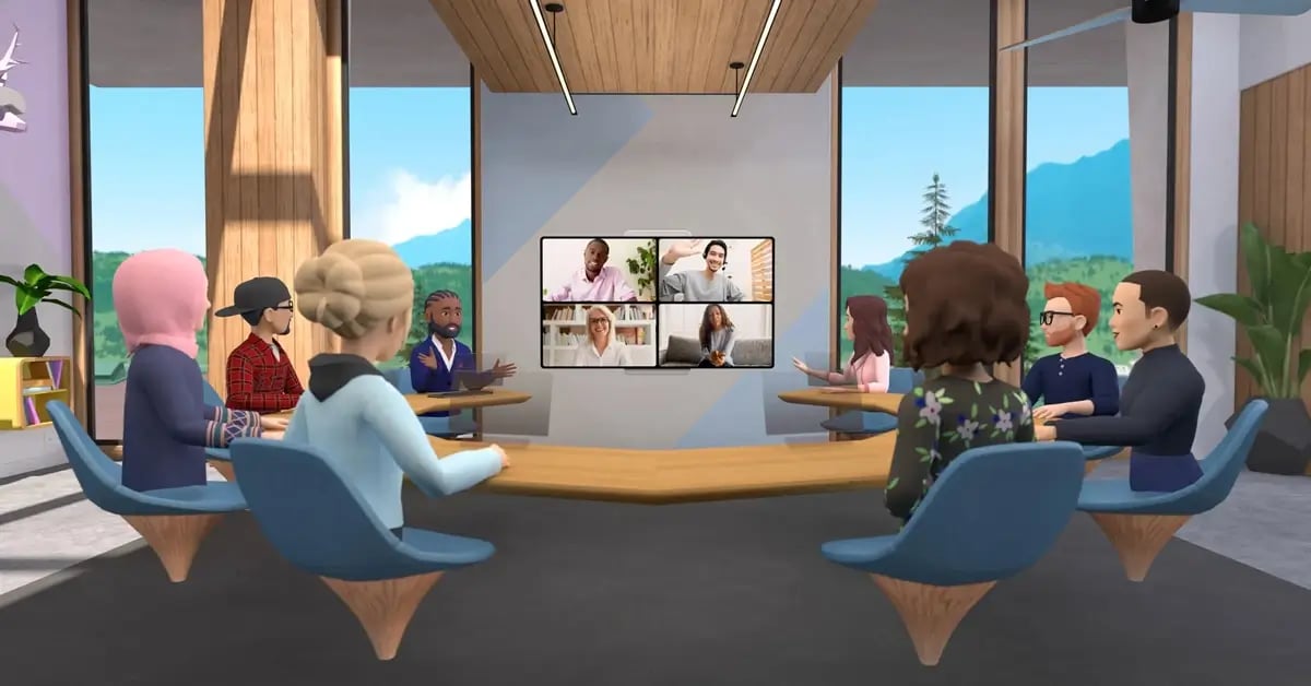 Example of a VR metaverse for work meetings in Horizon Workrooms