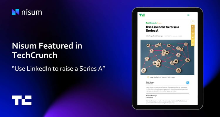 Press release graphic for the Series A TechCrunch feature of CEO, Imtiaz Mohammady